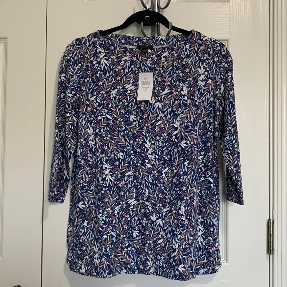New w/tags! J Jill Wearever collection, three-quarter length sleeve shirt.